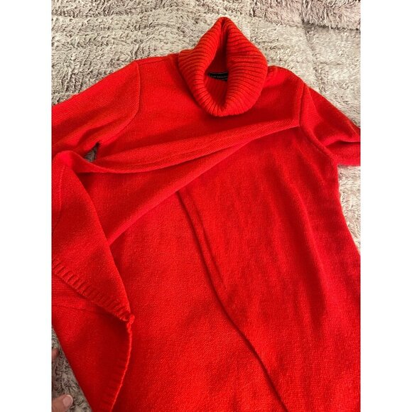 G By Giuliana Red Turtleneck Sweater Women S, Ribbed Sleeves & Asymmetrical Hem - Picture 11 of 16
